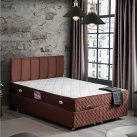 Setay Tetra 180 x 200 cm Ayrılabilen Yataklı Başlıklı Çift Kişilik Sandıklı Baza Seti Koyu Kahve
