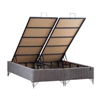 Weltew Home Concord 180 x 200 cm Ayrılabilen Başlıksız Çift Kişilik Sandıklı Baza Gri