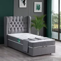 Setay Riga 120x200 cm Başlıklı Yataklı Sandıklı Tek Kişilik Baza Seti Gri