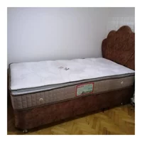 Tuana Papatya 90x190 cm Başlıklı Yataklı Sandıklı Tek Kişilik Baza Seti Kahverengi