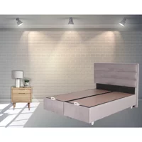 Berksan Uyku Dünyası 100 x 200 cm Ayrılabilen Başlıklı Çift Kişilik Sandıklı Baza Seti Krem