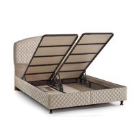 Md Teos 150 x 200 cm Ayrılabilen Başlıksız Çift Kişilik Sandıklı Baza Krem