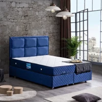 Setay Orthosoft 190 x 140 cm Ayrılabilen Yataklı Başlıklı Çift Kişilik Sandıklı Baza Seti Lacivert