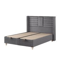 Mobilya Dükkanım Yaren 180 x 200 cm Başlıksız Çift Kişilik Sandıklı Baza Gri