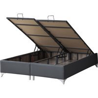 Weltew Home Star 150 x 200 cm Ayrılabilen Başlıksız Çift Kişilik Sandıklı Baza Füme