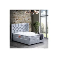 Setay Napoli 200 x 150 cm Ayrılabilen Başlıklı Çift Kişilik Sandıklı Baza Seti Gri