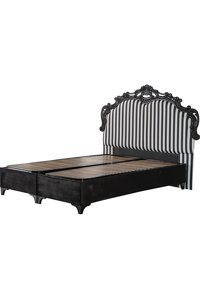 Hammak Home Retro 160 x 200 cm Yataklı Başlıklı Çift Kişilik Sandıklı Baza Seti Siyah