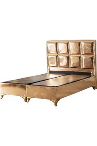 Hammak Home Cooper 160 x 200 cm Ayrılabilen Başlıklı Çift Kişilik Sandıklı Baza Seti Altın