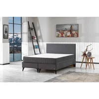 İpek Mobilya Ecostil 140 x 190 cm Başlıklı Çift Kişilik Baza Seti Gri