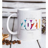 BK Kişiye Özel 2022 Mutlu Yıllar Beyaz Kupa Bardak-5