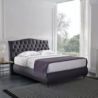 Yataş Sidney 150 x 200 cm Başlıklı Çift Kişilik Sandıklı Baza Seti Gri