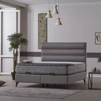 Armis Thermo Regulate 200 x 200 cm Yataklı Başlıklı Çift Kişilik Sandıklı Baza Seti Antrasit