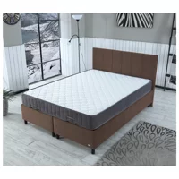 İpek Mobilya Alto 160 x 200 cm Ayrılabilen Yataklı Başlıklı Çift Kişilik Sandıklı Baza Seti Kahverengi