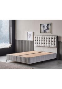 Md Rönesans 200 x 200 cm Ayrılabilen Başlıklı Çift Kişilik Sandıklı Baza Seti Beyaz