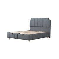 Mobilya Dükkanım Bernita 140 x 190 cm Başlıksız Çift Kişilik Sandıklı Baza Gri