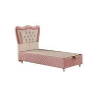 Mobilya Dükkanım Hanzade 100x200 cm Başlıksız Sandıklı Tek Kişilik Baza Seti Pembe