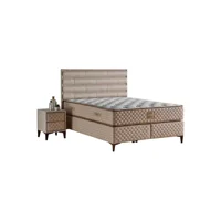 Mobilya Dükkanım Riva 90x190 cm Başlıklı Yataklı Sandıklı Tek Kişilik Baza Seti Krem