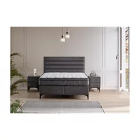 Mobilya Dükkanım Luna 100x200 cm Başlıklı Yataklı Sandıklı Tek Kişilik Baza Seti Siyah