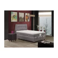 Mobilya Dükkanım Favori 90x200 cm Başlıklı Yataklı Sandıklı Tek Kişilik Baza Seti Gri
