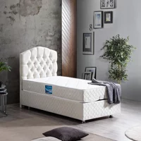 Setay Zümrüt 100x200 cm Başlıklı Sandıklı Tek Kişilik Baza Seti Krem