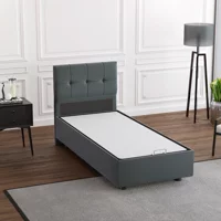 Mobpazar Helena 90x190 cm Başlıklı Sandıklı Tek Kişilik Baza Seti Antrasit