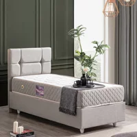 Setay Luna 90x190 cm Başlıklı Yataklı Sandıklı Tek Kişilik Baza Seti Gri