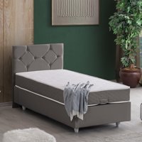 Setay Glamis 120x200 cm Başlıklı Sandıklı Tek Kişilik Baza Seti Gri