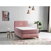 By Zeytin Adel 90x190 cm Başlıklı Yataklı Sandıklı Tek Kişilik Baza Seti Pembe