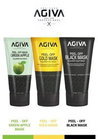 Agiva Green Apple+Gold+Black Soyulabilir Krem Yüz Maskesi