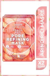 Watsons Fruity Peach Pore Refining Nemlendiricili Kağıt Yüz Maskesi 2 Adet