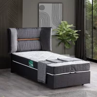 Setay Lizbon 120x200 cm Başlıklı Yataklı Sandıklı Tek Kişilik Baza Seti Antrasit