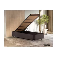 Niron Ela 120x200 cm Başlıksız Sandıklı Tek Kişilik Baza Seti Antrasit