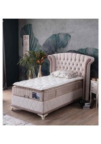 Weltewhome Diva 100x200 cm Başlıklı Sandıklı Tek Kişilik Baza Seti Bej