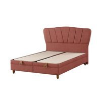 Pink 90x190 cm Başlıksız Sandıklı Tek Kişilik Baza Seti Kırmızı