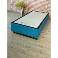 İpek Mobilya Manolya 100x200 cm Başlıksız Sandıklı Tek Kişilik Baza Seti Mavi