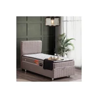 Setay Stella 90x200 cm Başlıklı Yataklı Sandıklı Tek Kişilik Baza Seti Krem