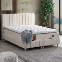 Cesur Narva 100x200 cm Başlıklı Yataklı Sandıklı Tek Kişilik Baza Seti Krem
