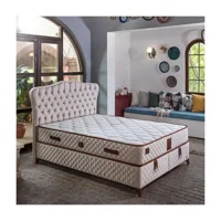 Mobilya Dükkanım Eva 90x190 cm Başlıklı Yataklı Sandıklı Tek Kişilik Baza Seti Bej