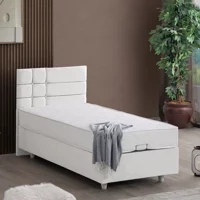 Setay Almada 120x200 cm Başlıklı Yataklı Sandıklı Tek Kişilik Baza Seti Beyaz