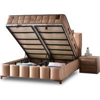 Mobilya Dükkanım Calmante 100x200 cm Başlıksız Sandıklı Tek Kişilik Baza Seti Kahverengi