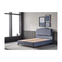 Mobilya Dükkanım Domino 100x200 cm Başlıksız Sandıklı Tek Kişilik Baza Seti Mavi