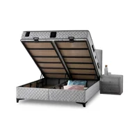 Mobilya Dükkanım Maxi 90x190 cm Başlıksız Sandıklı Tek Kişilik Baza Seti Gri