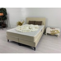 İpek Mobilya Ecostil 140x190 cm Başlıklı Yataklı Sandıklı Tek Kişilik Baza Seti Bej