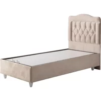 Belletto Vogue 120x200 cm Başlıklı Sandıklı Tek Kişilik Baza Seti Krem