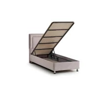 Mobilya Dükkanım Regal 90x190 cm Başlıksız Sandıklı Tek Kişilik Baza Seti Gri