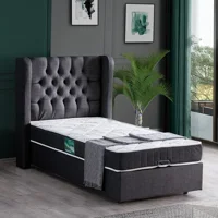 Setay Riga 90x190 cm Başlıklı Sandıklı Tek Kişilik Baza Seti Antrasit