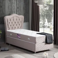 Setay Camelli 90x190 cm Başlıklı Yataklı Sandıklı Tek Kişilik Baza Seti Açık Kahve