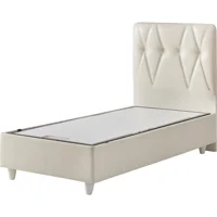 Belletto 120x200 cm Başlıklı Sandıklı Tek Kişilik Baza Seti Krem