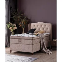 Weltew Home Ottoman 100x200 cm Başlıklı Sandıklı Tek Kişilik Baza Seti Krem