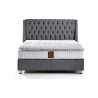Mobilya Dükkanım Zenith 90x190 cm Başlıklı Yataklı Sandıklı Tek Kişilik Baza Seti Gri